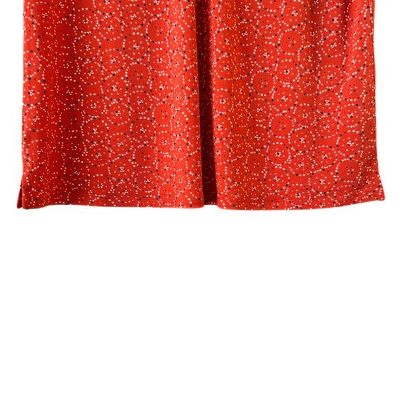 Investments Short Sleeve Polka Dot Print Blouse Orange Round Neck Top Size M - Picture 4 of 7